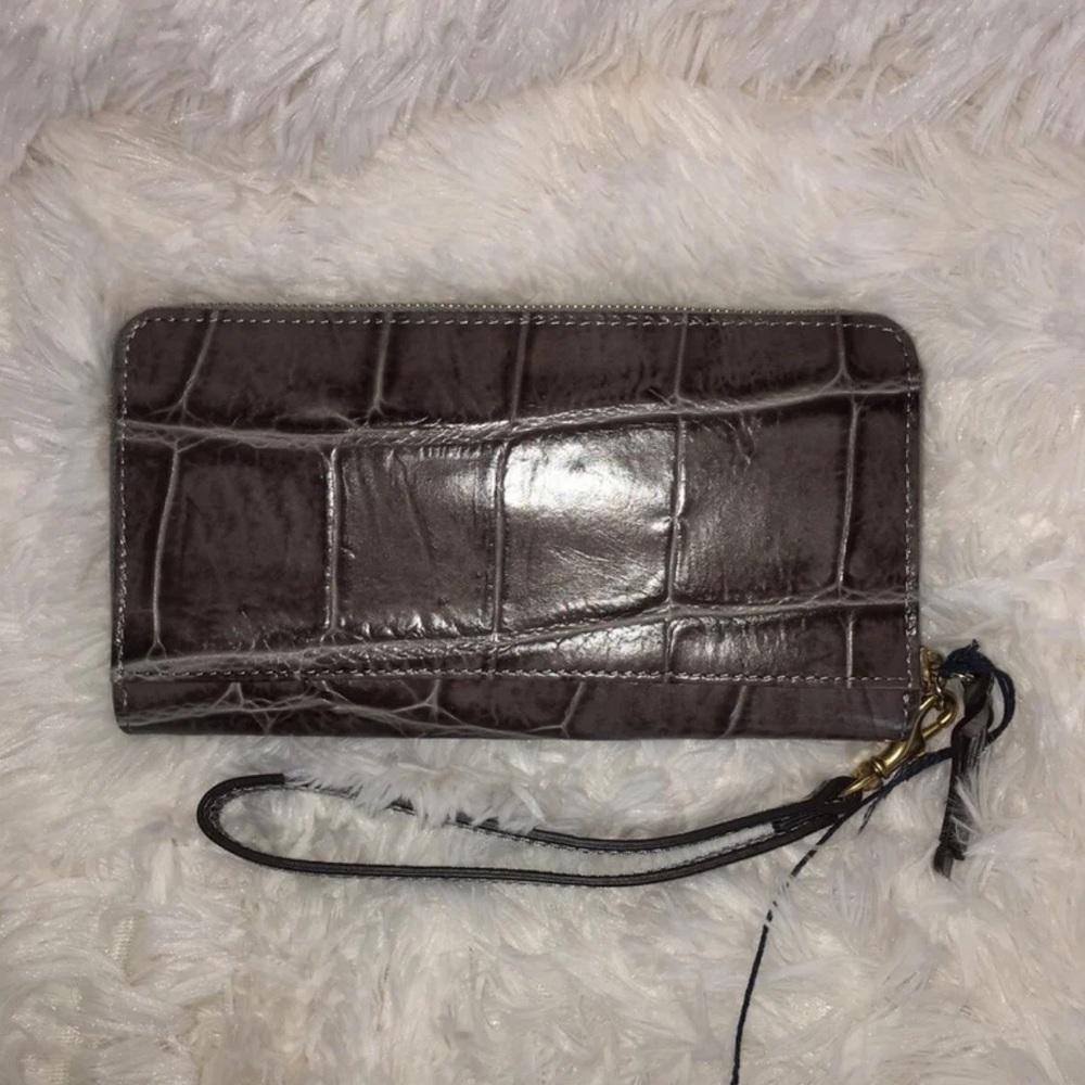Dooney & Bourke NWOT Denison Croco Leather Cameron Satchel w/matching Wristlet - Picture 11 of 12